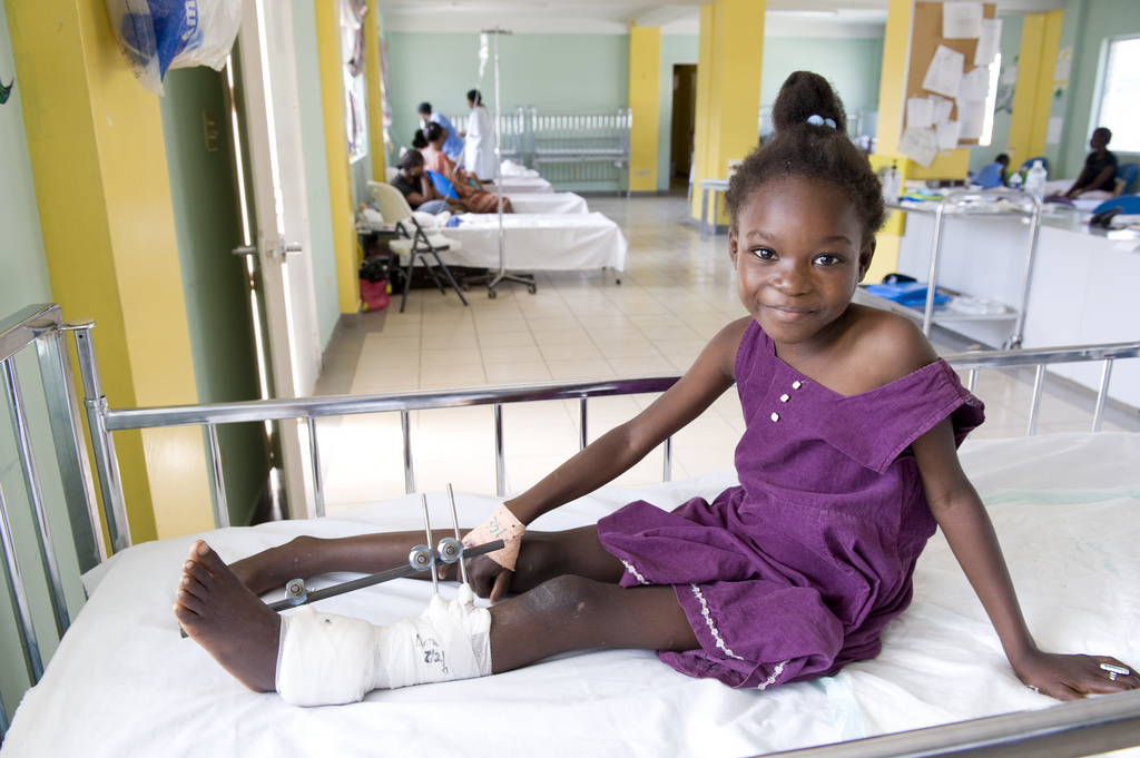Girl With Injured Leg