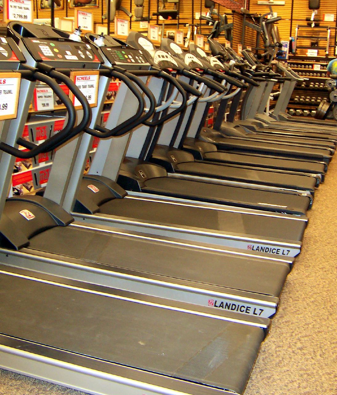 fitness center treadmills