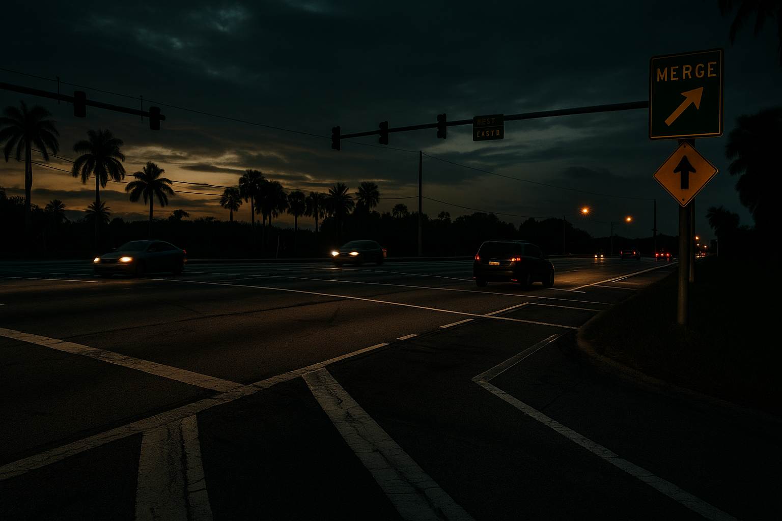 Dangerous road design intersection in Florida causing car accidents