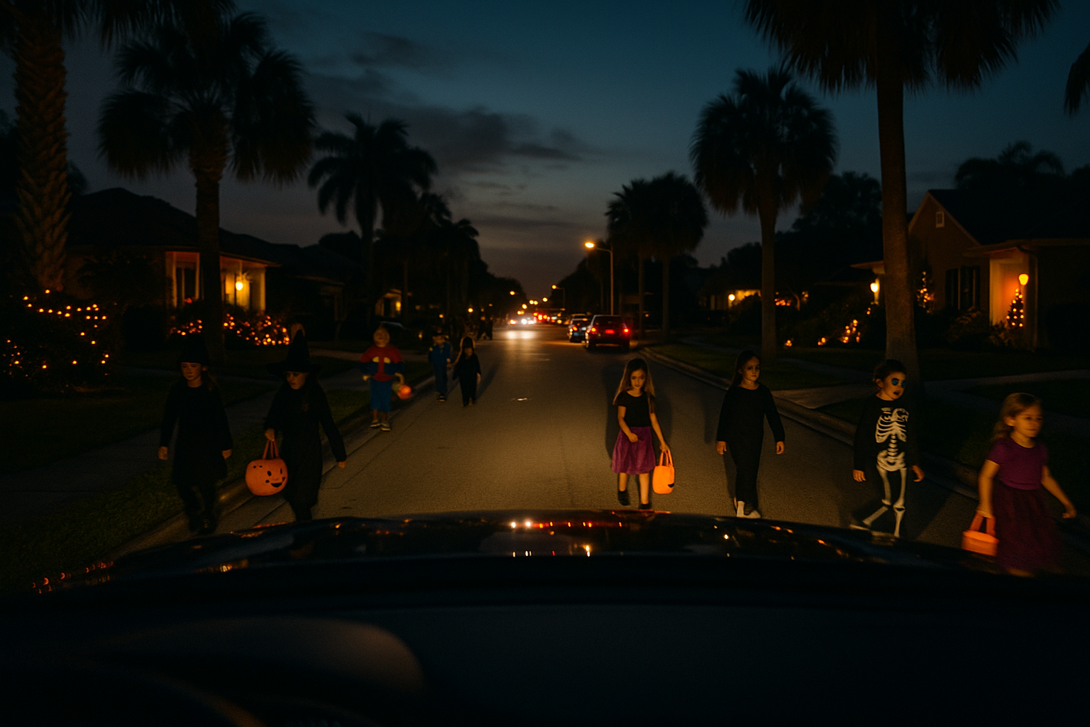 Florida Halloween car accident liability risks from children trick-or-treating at dusk